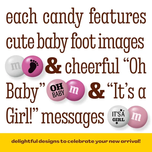 Miniatura 6 de M&M’S World Favors de Chocolate al Leche para Niñas, 20 Paquetes de 0.75oz cada uno con M&M’S Rosados y Blancos para Fiestas de Revelación