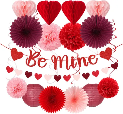 Miniatura 20 de Cartel de feliz cumpleaños rosa y negro para decoración de fiesta – 31 piezas de oro rosa 14º 40º para mujeres y niñas, faroles de papel