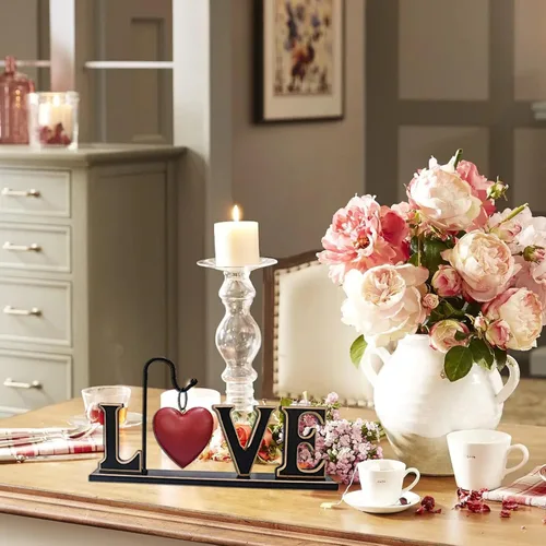 Miniatura 4 de Letrero de Amor de Madera Rústica Decoración de Mesa Independiente Bloque de Letras Recortadas Centro de Mesa Letrero Decorativo de Palabras Repisa