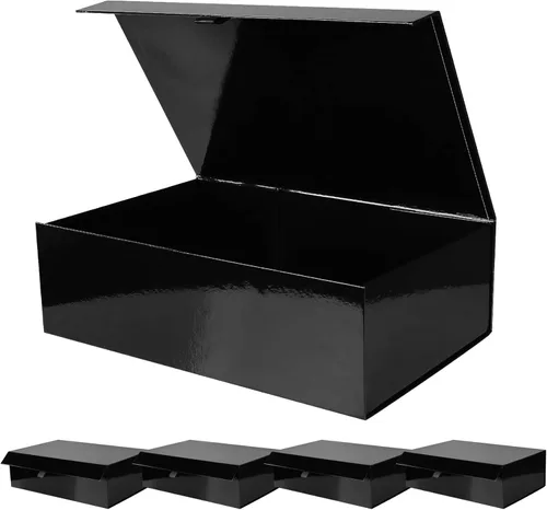 Miniatura 36 de Aimyoo Cajas de regalo magnéticas Galaxy negras con tapas 13.8x9x4.3 pulgadas, caja grande de propuesta para dama de honor y padrino, caja plegable