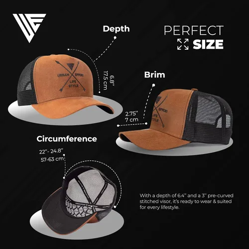 Miniatura 141 de Urban Effort Gorra trasera de malla, para hombres y mujeres, gorra de béisbol de 5 paneles, gran cierre a presión para caza y senderismo