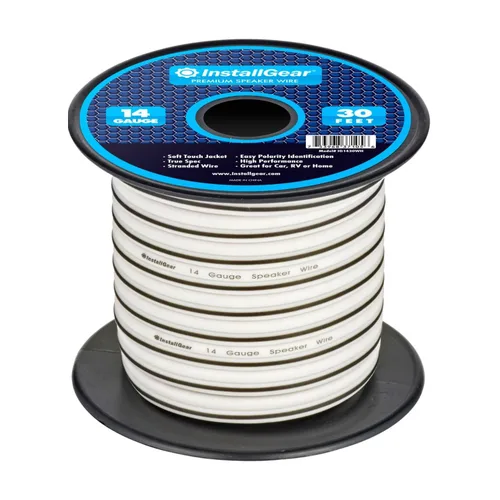 Miniatura 12 de InstallGear Cable de altavoz de calibre 14 de 30 pies, cable de altavoz de audio de automóvil de aluminio revestido de cobre para sistemas estéreo