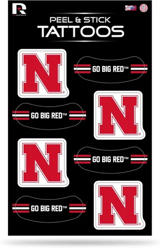 Miniatura 23 de Tatuajes temporales de tatuaje vertical NCAA Peel & Stick - Negro de ojo - ¡Aprobado para el día del juego!