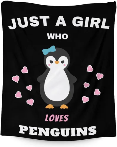 Miniatura 16 de Manta de pingüino para regalar – Manta de 30 x 40 pulgadas para adultos y niños, mantas negras de felpa suave para sofá, oficina