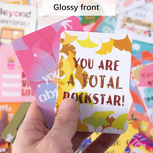 Miniatura 5 de 50 tarjetas inspiradoras únicas, mini tarjetas de notas de bondad motivacionales con citas de aliento, apreciación, gratitud, tarjetas