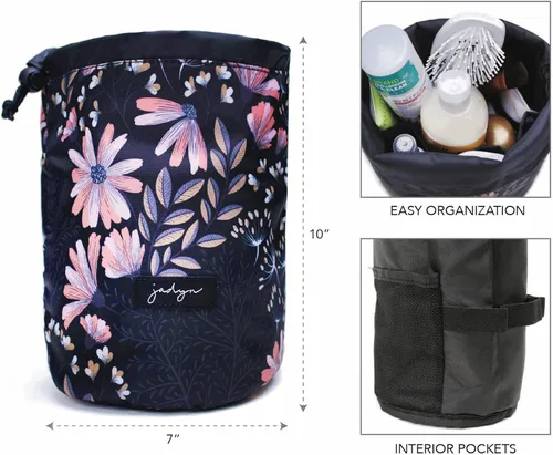 Miniatura 4 de Jadyn Organizador de Maquillaje Duradero con Cierre Superior - Bolsa de Maquillaje de Viaje Compacta - 7 Bolsillos Interiores para Cosméticos