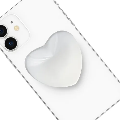Miniatura 11 de Accesorio transparente para teléfono móvil en forma de corazón, soporte plegable de resina negra, base elástica transparente, adecuado