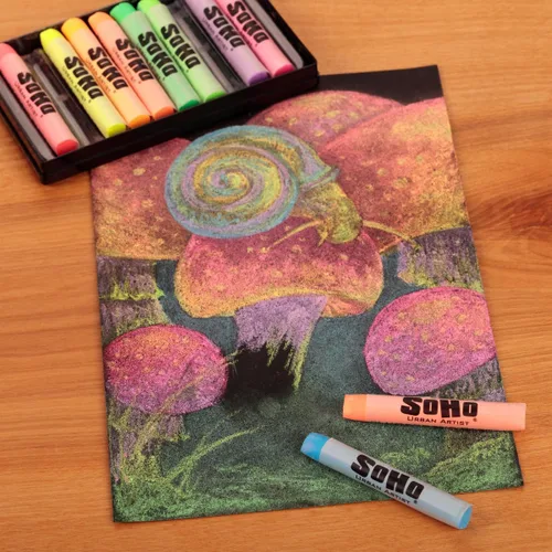 Miniatura 5 de Soho Urban Artist Juego de 10 colores pastel suaves fluorescentes brillantes, palitos pastel vibrantes para arte, dibujo, mezcla, capas y sombreado