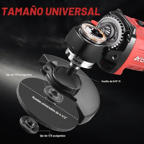 Miniatura 3 de AOBEN Amoladora angular inalámbrica de 4-1/2 pulgadas, herramienta de amoladora con batería de 21V, amoladoras eléctricas de potencia, motor sin