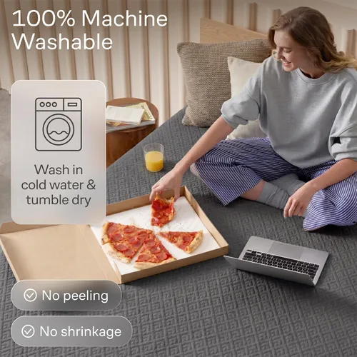 Miniatura 5 de Protector de colchón individual 100% impermeable, protección de 360 grados contra derrames, manchas y accidentes para padres y dueños de mascotas