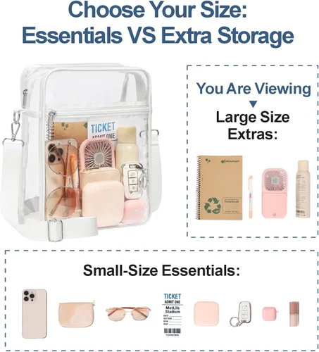 Miniatura 4 de PACKISM Bolsa transparente para eventos de estadio – Monederos pequeños transparentes para mujer, bolsa bandolera para conciertos y eventos