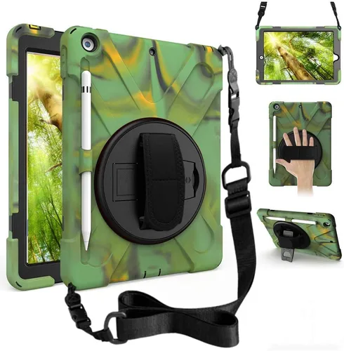 Miniatura 13 de ZenRich Funda a prueba de golpes para iPad de 9ª/8ª/7ª generación de 10.2 pulgadas 2021/2020/2019, Funda resistente de servicio pesado con soporte