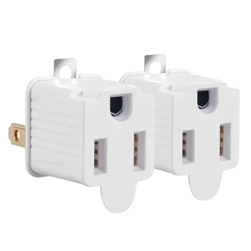 Miniatura 5 de TENINYU Adaptador con Conexión a Tierra de 3 Clavijas a 2 Clavijas Convertidor de Tomacorriente - Adaptador de Enchufe y Tomacorriente de 3 Pines a