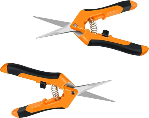 Miniatura 10 de iPower GLPRNR6OR - Tijeras de podar de jardinería de 6.5 pulgadas con cuchillas rectas de acero inoxidable para recortar hierbas, plantas, Naranja