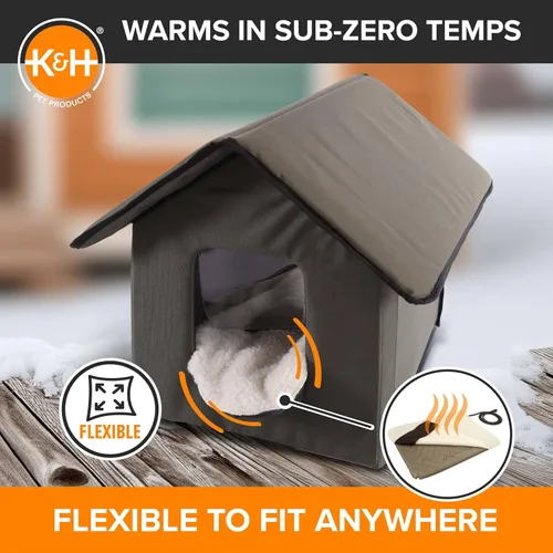 Miniatura 3 de Cama climatizada electrónica K&H, suave e ideal para exteriores (incluye funda), Bronceado
