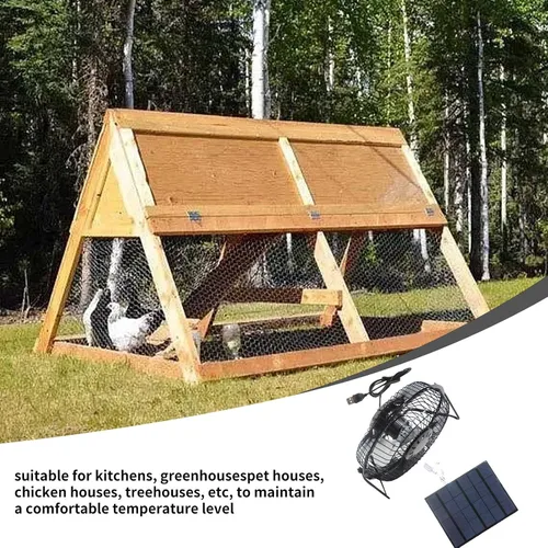 Miniatura 5 de Ventilador de escape solar de 5 W para ventilador de cobertizo, kit de ventilador solar impermeable para gallinero, casas de mascotas y ventanas