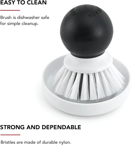 Miniatura 3 de KitchenAid Cepillo de palma con bandeja de platos para mantener las encimeras secas y limpias, cerdas de nailon duraderas para una limpieza Negro