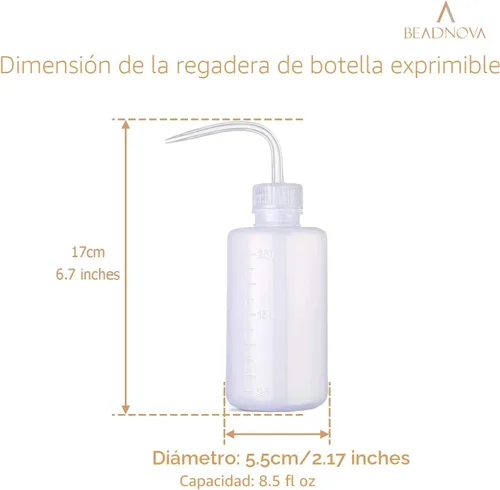 Miniatura 2 de BEADNOVA Botella exprimible para regar plantas, 8.5 fl oz, 8 onzas, botella pequeña de plástico exprimible para regar plantas de interior suculentas