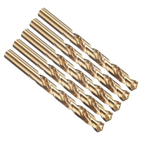 Miniatura 101 de PATIKIL Broca Jobber de 0.039 in, vástago recto M35 cobalto 5% acero de alta velocidad 135° acabado dorado para metal duro de acero inoxidable - 2
