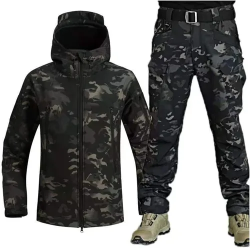 Miniatura 5 de Yytcsjz Trajes de esquí para hombre, traje de esquí para hombre, impermeable, resistente al viento, con capucha, abrigo y pantalones de nieve, Negro