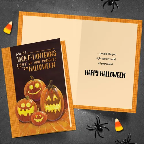 Miniatura 4 de Designer Greetings Special Thoughts - Tarjetas de felicitación de Halloween, ciudad fantasma (6 tarjetas con sobres naranjas), para fiestas