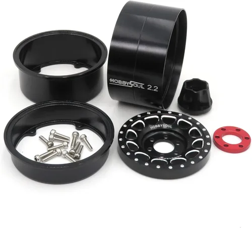 Miniatura 2 de hobbysoul RC 2.2 - Ruedas Beadlock ajustables, 4 llantas de desplazamiento de 1.57 pulgadas de ancho (1.575 in) para Gen8 Everest Gen 7 Pro / SCX10