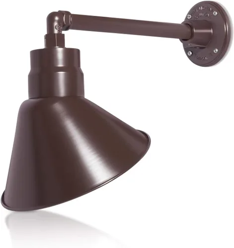 Miniatura 36 de Lámpara de señal de cuello de cisne con pantalla angular negra satinada de 10 pulgadas con brazo de extensión largo de 22 pulgadas, aplique de pared