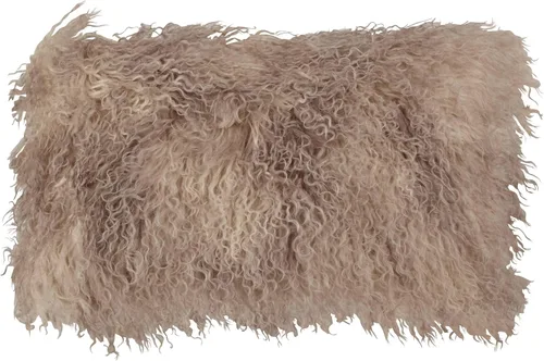 Miniatura 62 de Saro Lifestyle Almohada de piel de cordero mongol rellena de poliéster Gris