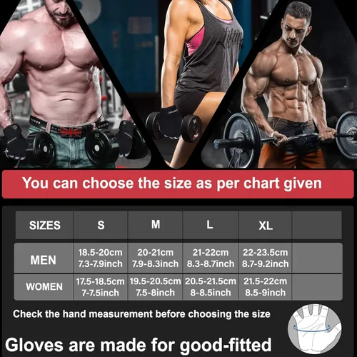 Miniatura 6 de SAWANS Guantes de entrenamiento de fitness, guantes de levantamiento de pesas para hombres y mujeres, transpirables, soporte de muñeca