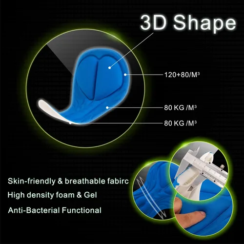 Miniatura 6 de bpbtti Pantalones cortos de ciclismo acolchados de gel para hombre, pantalones de ciclismo, ropa de ciclismo