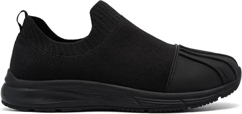 Miniatura 3 de LARNMERN Men's Non Slip Work Shoes Waterproof Food Service Zapatos Trabajo Antideslizantes Water Resistant Walking Slip-on Sneakers, Black