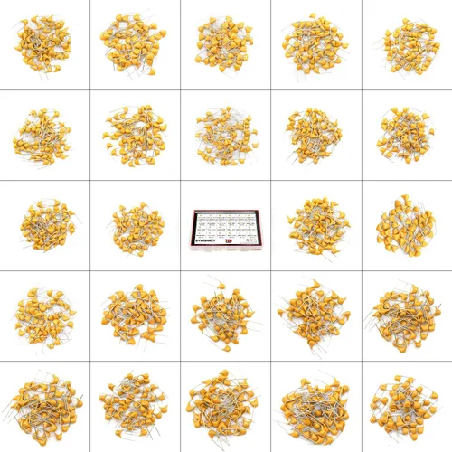 Miniatura 6 de DYWISHKEY 24Value - Juego de condensadores de chip de cerámica multicapa monolíticos DIP, 720 unidades, 0.1uF-100nF juego de condensadores