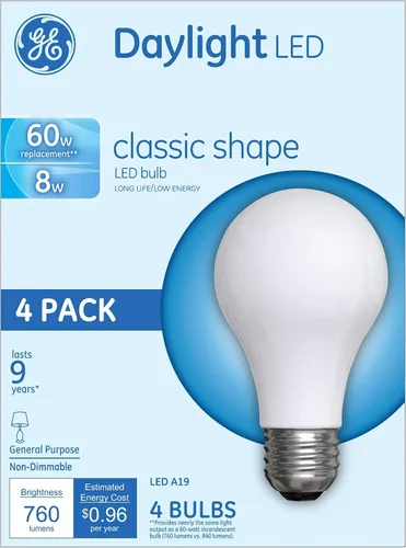 Miniatura 2 de GE Bombillas LED, 60 vatios, luz diurna, A19 (paquete de 4)