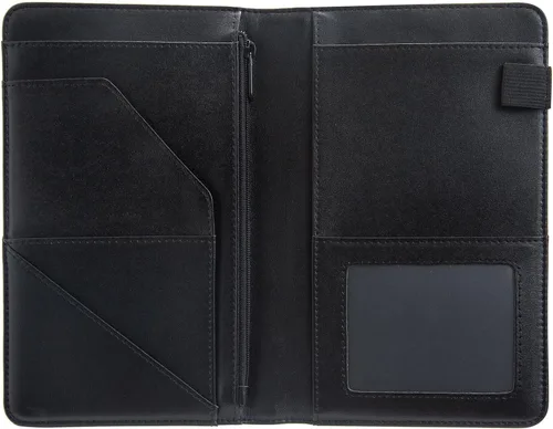 Miniatura 3 de Libretas para camarera de AIRMORS, con bolsillo con cremallera, libreta de cuero para camarera, cartera organizadora de dinero para camarero
