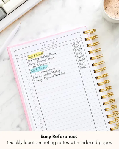 Miniatura 5 de Cuaderno de reuniones Lamare para la organización del trabajo – Cuaderno de trabajo perfecto para tomar notas y planificador de reuniones