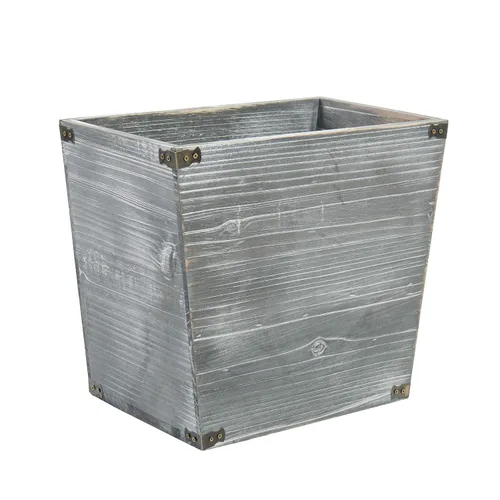Miniatura 8 de Basurero de madera con antorchas de estilo rústico gris con soportes decorativos de metal para dormitorio, sala de estar, baño y oficina