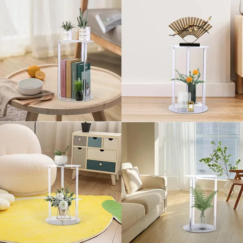 Miniatura 8 de YourGift Soporte para plantas de interior y exterior, soporte acrílico para plantas de interior, estante resistente para macetas, estante