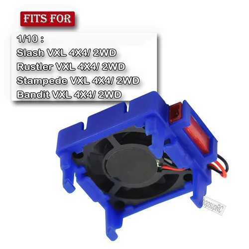 Miniatura 2 de VXL-3s ESC - Parte de mejoras del ventilador de refrigeración del motor para 1/10 Slash/Rustler/Stampede VXL 4X4 2WD, disipador de calor de Azul