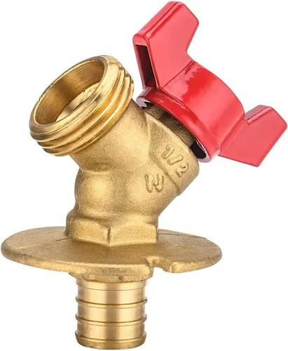 Válvula Exterior EFIELD de 1/4 de Vuelta con Grifo de Manguera con Brida de 3/4 Pulg. Entrada Pex x 3/4 Pulg. Salida MHT, (SILLCOCK003)