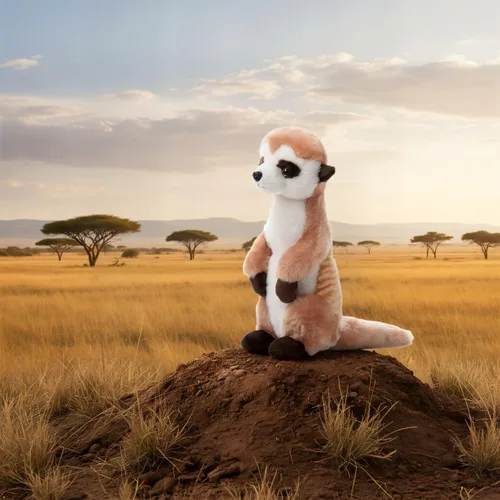 Miniatura 5 de The Petting Zoo Suricata de peluche, regalos para niños, animales salvajes del zoológico Onez, juguete de peluche de suricata de 12 pulgadas