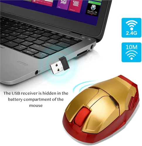 Miniatura 2 de Genial ratón inalámbrico, ratón inalámbrico óptico ergonómico portátil de 2.4 G con receptor USB para notebook PC computadora portátil MacBook