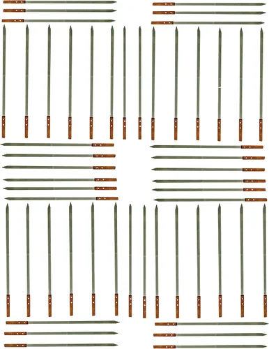 Brochetas planas de media pulgada para barbacoa de acero inoxidable con mango de madera maciza para asar estilo brasileño Kebob Koubideh Kebab turco