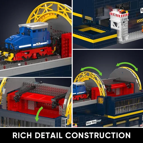 Miniatura 3 de Mould King MOC 2830 - Juego de construcción de modelo de cargador ferroviario, vehículo de transporte mecánico con sistema de dirección de rueda