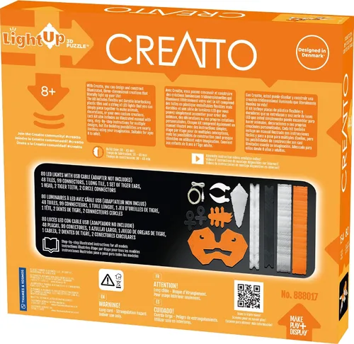 Miniatura 2 de Creatto Sunshine Sabertooth & Ferocious Friends - Kit de rompecabezas 3D iluminado, incluye piezas de rompecabezas Creatto para hacer creaciones