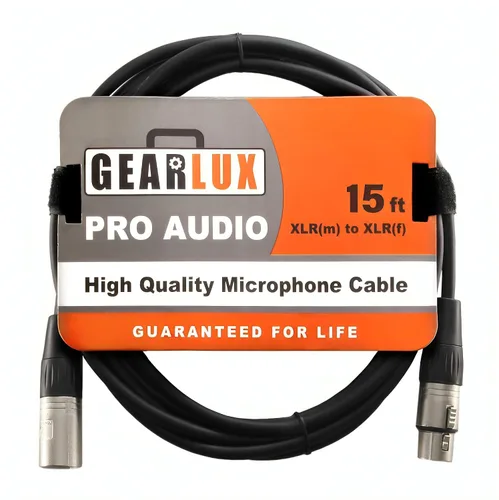 Miniatura 27 de Gearlux – Cable de micrófono XLR, completamente balanceado, macho a hembra, 25 pies - Paquete de 3