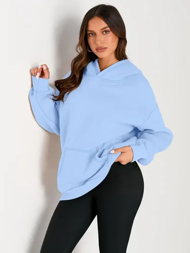Miniatura 2 de EFAN - Sudadera con capucha para mujer - Sudadera de vellón sobredimensionada con mangas largas para otoño e invierno, ropa de moda inspirada