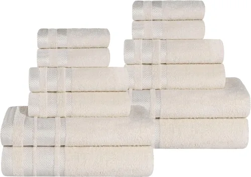 Miniatura 10 de Superior Juego de toallas de algodón de 9 piezas, toallas absorbentes suaves de felpa, artículos esenciales de baño, ducha, lujo, esponjosas