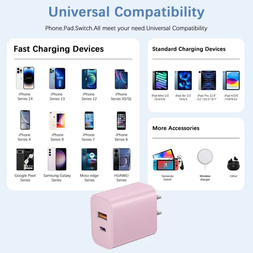 Miniatura 3 de Bloque de Cargador USB C, Bloque de Cargador iPhone 17 Carga Rápida Adaptador de Corriente PD Puerto Dual para iPhone 17/17 Air/17 Pro/17 Pro