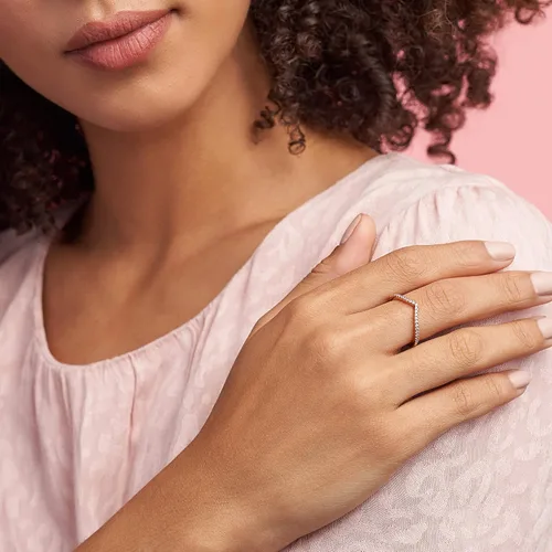 Miniatura 3 de PANDORA Jewelry - Anillo de circonita cúbica brillante en rosa, Metal, Zirconia cúbica
