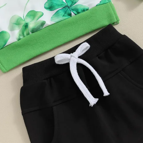 Miniatura 6 de Ropa para el día de San Valentín para bebé, sudadera de manga larga con letras, pantalones deportivos elásticos para otoño e invierno